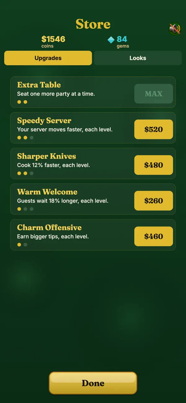 Kitchen Rush restaurant upgrade shop